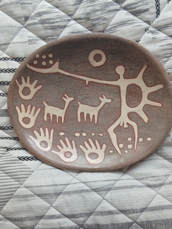 Other - Handmade Earth-Tone Petroglyph Decorative Plate